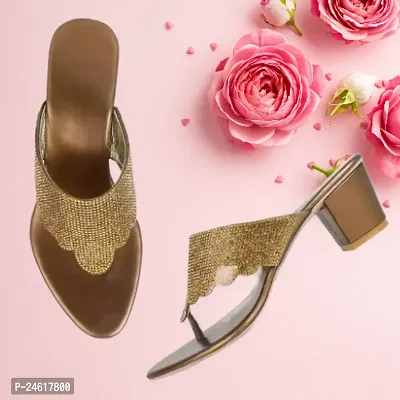Copper Block heel sandal | sandal for girl's and woman's | stylish comfortable heel's .-thumb0