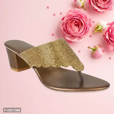Copper Block heel sandal | sandal for girl's and woman's | stylish comfortable heel's .-thumb4