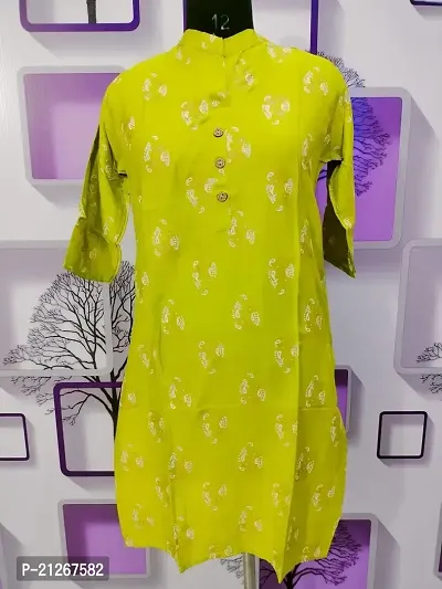 Women's Printed Rayon Kurta-thumb0