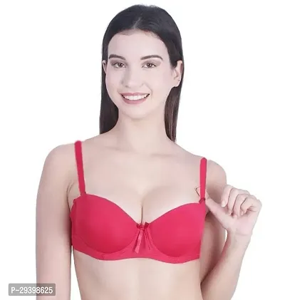 Stylish Pink Nylon Solid Bra For Women-thumb0