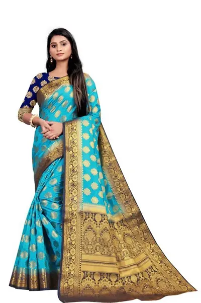 Classic Art Silk Jacquard Saree with Blouse piece