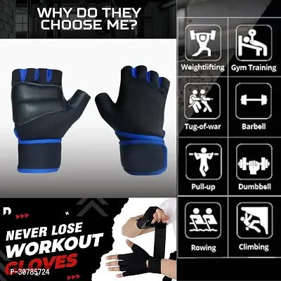 Leather Gym Gloves for Men Women with Wrist Support