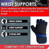 Leather Gym Gloves for Men Women with Wrist Support-thumb1