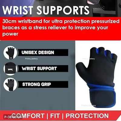 Leather Gym Gloves for Men Women with Wrist Support-thumb2