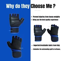 Leather Gym Gloves for Men Women with Wrist Support-thumb2