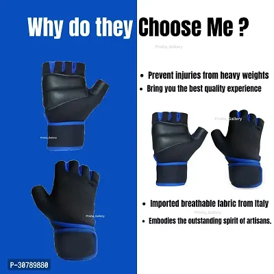 Leather Gym Gloves for Men Women with Wrist Support-thumb3