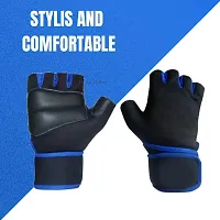 Leather Gym Gloves for Men Women with Wrist Support-thumb1