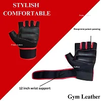 Leather Gym Gloves for Men Women with Wrist Support-thumb2