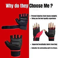 Leather Gym Gloves for Men Women with Wrist Support-thumb3