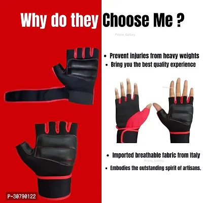 Leather Gym Gloves for Men Women with Wrist Support-thumb4