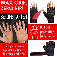 Leather Gym Gloves for Men Women with Wrist Support-thumb1