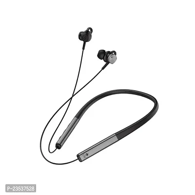 Silver 25 Hours Battery Backup Bluetooth Neckband with ENC and IPX5 Water Resistant Wireless Headset-thumb0