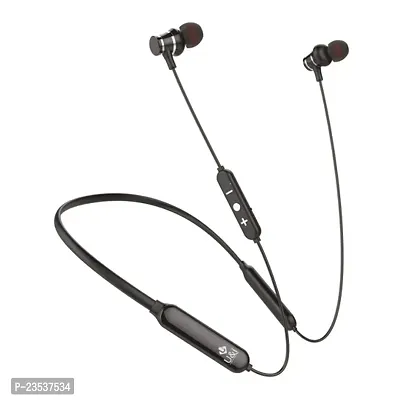 Rapid 50 Hours Battery Backup Wireless Neckband Dual Pairing Bluetooth Headset Bluetooth Headset Black In the Ear-thumb0