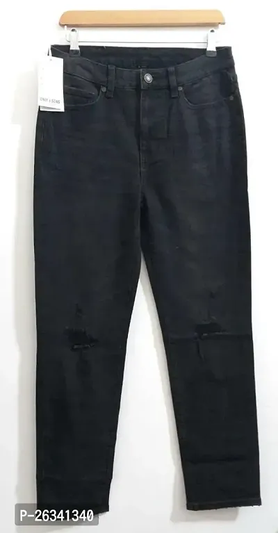 Stylish Denim Black High-Rise Jeans For Men-thumb0