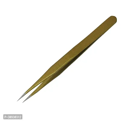 PagKis Precision Sharp Needle Nose Pointed Tweezer for Ingrown Hairs Splinters Ticks Glass Removal Best for Eyebrow Hair Facial Hair Removal Pack of 1 Glossy Golden