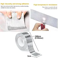 Leakage Repair Waterproof Tape for Pipe Leakage Roof Water Leakage Solution Aluminium Foil Tape Waterproof Adhesive Tape Sealing Butyl Rubber Tape for Surface Crack, Pipe (5cmx5m) (Silver)-thumb2