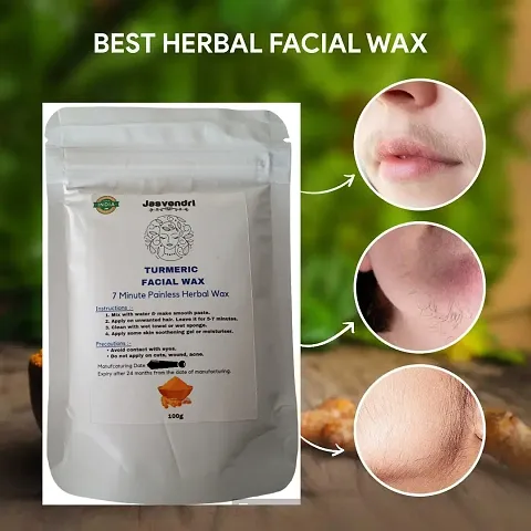 Turmeric Facial Wax - 7 Minute Painless Herbal Wax Powder (100g) Under 199