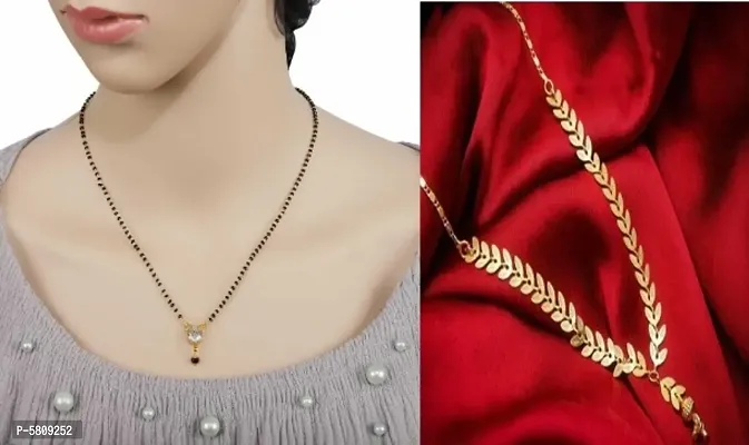 new traditional and stylish beautiful alloy women latest mangalsutra combo ( pack of 2 pis )-thumb0