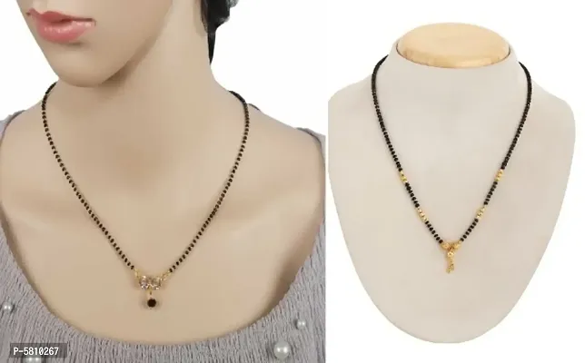 new traditional and stylish beautiful alloy women latest mangalsutra combo ( pack of 2 pis )-thumb0