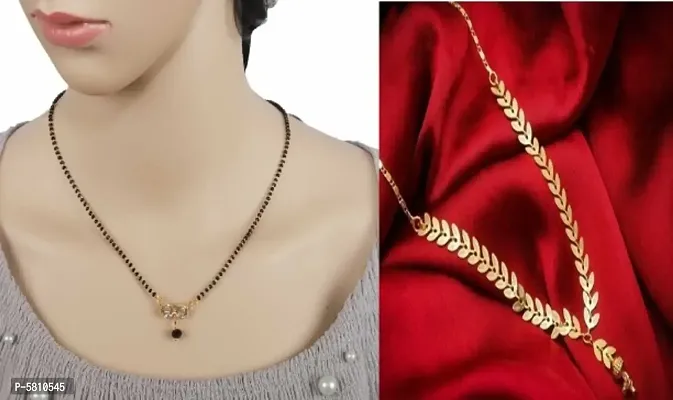 new traditional and stylish beautiful alloy women latest mangalsutra combo ( pack of 2 pis )