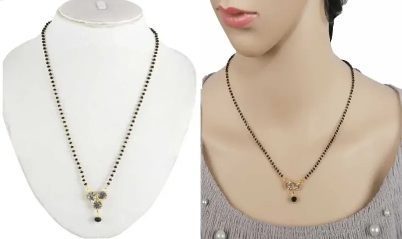 new traditional and stylish beautiful alloy women latest mangalsutra combo ( pack of 2 pis )