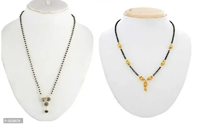 new traditional and stylish beautiful alloy women latest mangalsutra combo ( pack of 2 pis )