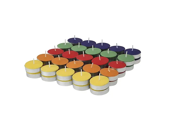 Wax10 Colored Wax Tealight Candles (Set of 50, Unscented)