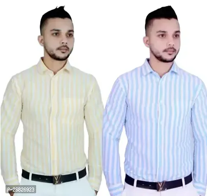 Reliable Cotton Long Sleeves Regular Fit Casual Shirt for Men Pack of 2-thumb0