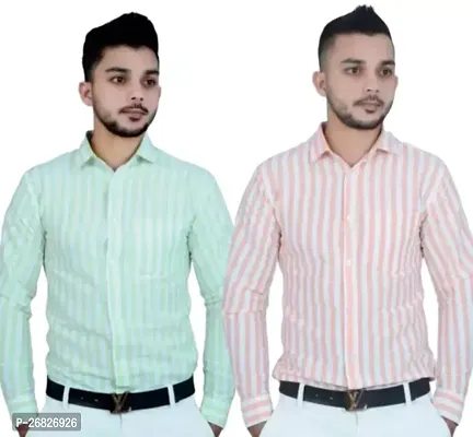 Reliable Cotton Long Sleeves Regular Fit Casual Shirt for Men Pack of 2-thumb0