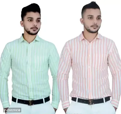 Reliable Cotton Long Sleeves Regular Fit Casual Shirt for Men Pack of 2-thumb0