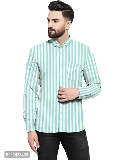 Classic Cotton Striped Casual Tshirt for Men-thumb0