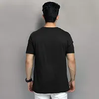 DAZEEL Men's Cotton Printed Round Neck Regular Fit Tshirt (Black)-thumb3