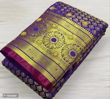 Kanjeevaram silk saree with stone work-thumb0