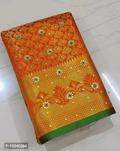 Kanjeevaram silk saree with stone work-thumb0