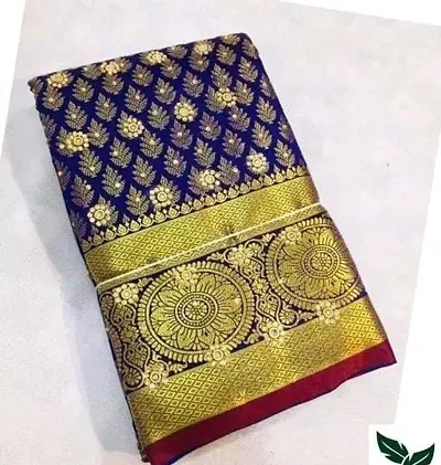 Banarasi Art Silk Brocade Stone Work Saree With Running Blouse