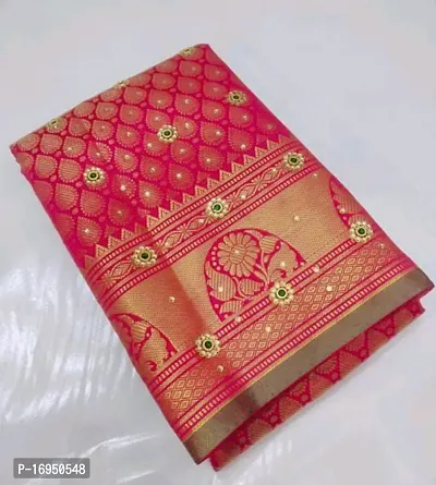 kanjeevaram silk saree with stone work-thumb0