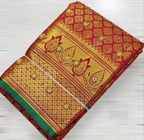 Kanjeevaram silk saree with stone work