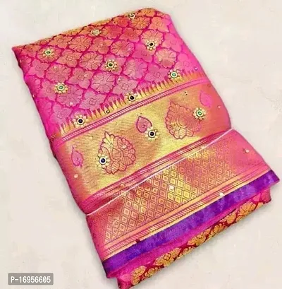 Vardha Mauve Wine Golden Zari Brocade Kanjeevaram Silk Saree