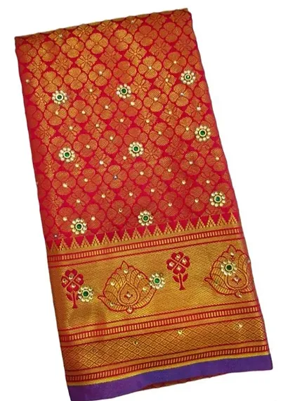 kanjeevaram silk saree with stone work