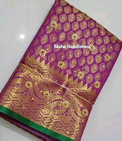 kanjeevaram silk saree with stone work