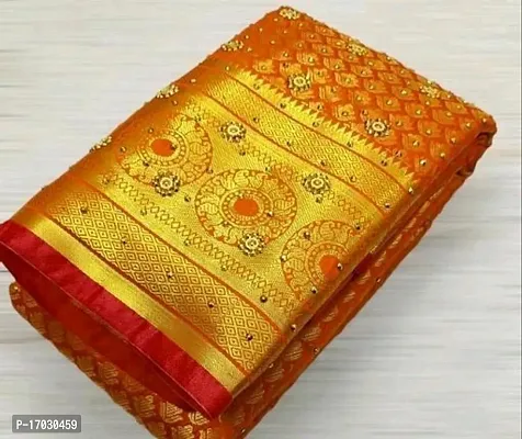 kanjeevaram silk saree with stone work-thumb0