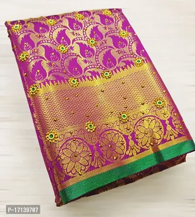 kanjeevaram silk saree with stone work-thumb0