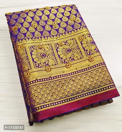 kanjeevaram silk saree with stone work-thumb0