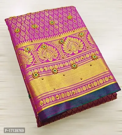 kanjeevaram silk saree with stone work-thumb0