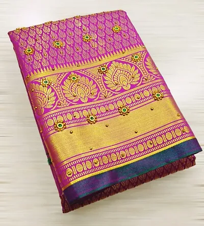 kanjeevaram silk saree with stone work