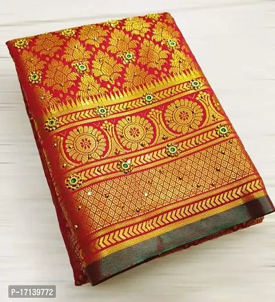 kanjeevaram silk saree with stone work-thumb0