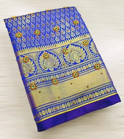 kanjeevaram silk saree with stone work