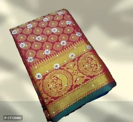 kanjeevaram silk saree with stone work-thumb0