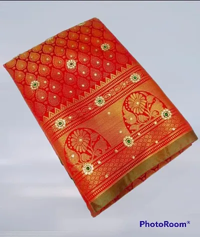 Stylish Brocade Woven Design Saree with Blouse piece For Women