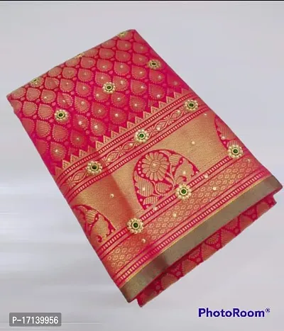 kanjeevaram silk saree with stone work